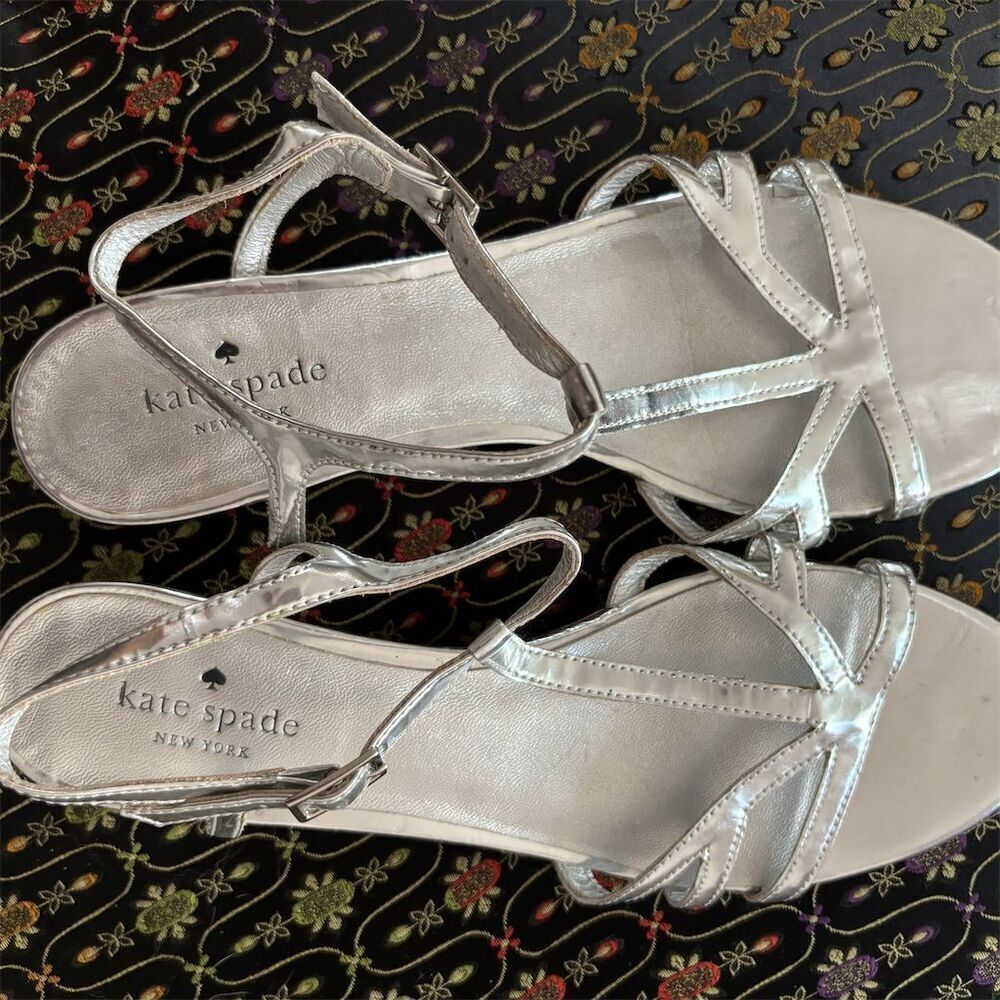 Kate Spade Silver Strappy Sandals